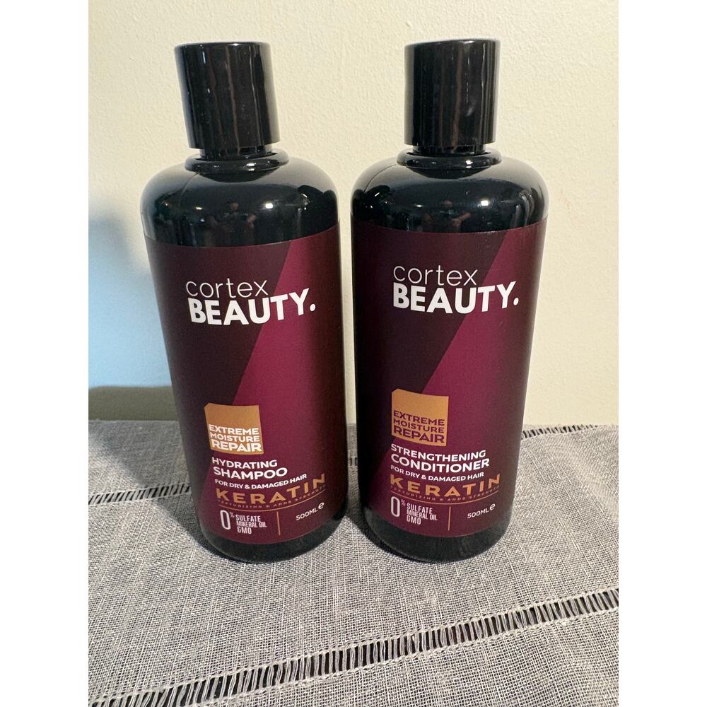 Cortex Beauty Keratin Extreme Moisture Shampoo and Conditioner Bundle 16oz each